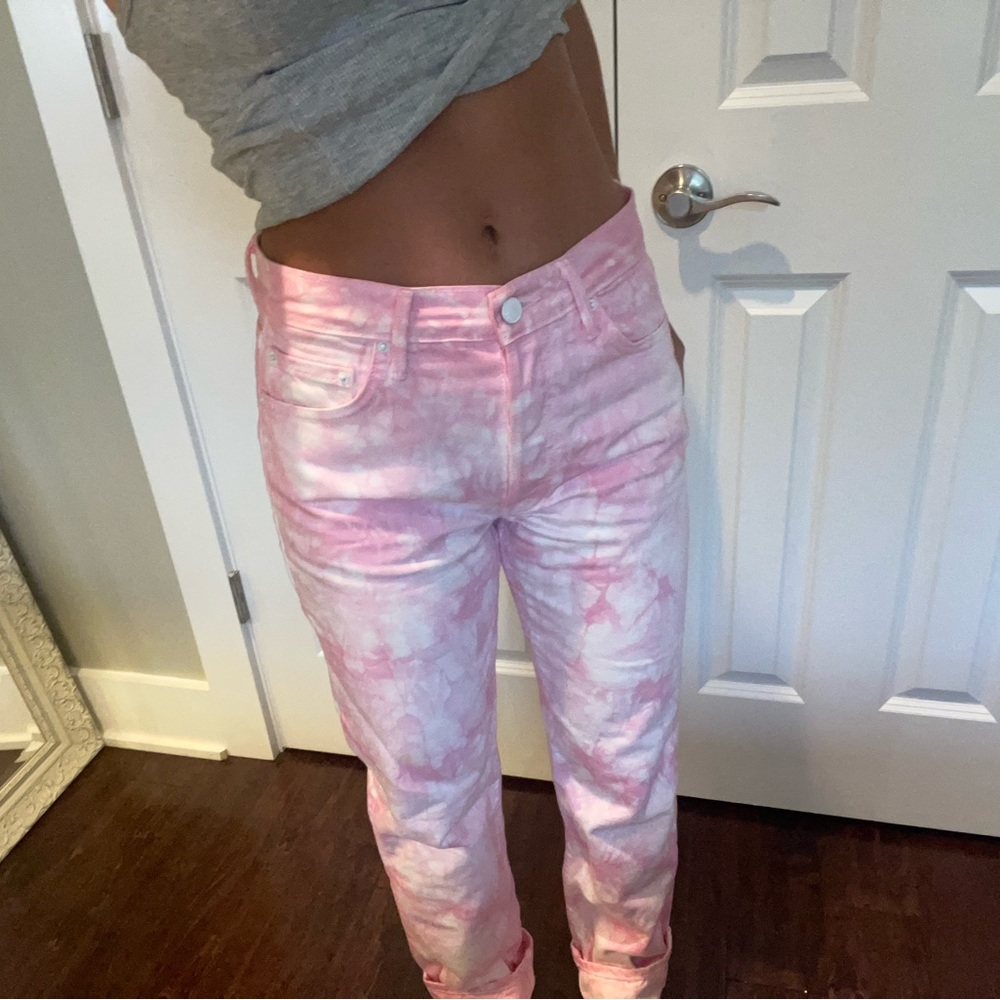 Girlfriend pink tie dye denim